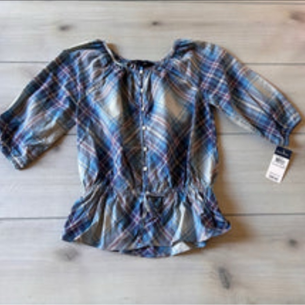 Ralph Lauren Pink Blue and Cream Blouse